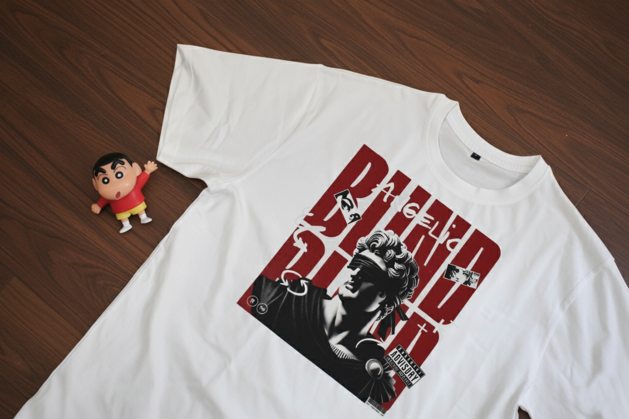 Half Sleeve T-shirt (Statue) - White